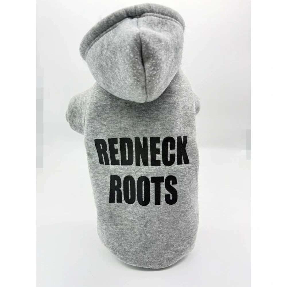 Fabdog Hoodie Dog Small Gray Redneck Roots Graphic Fleece Sweatshirt Country Pet